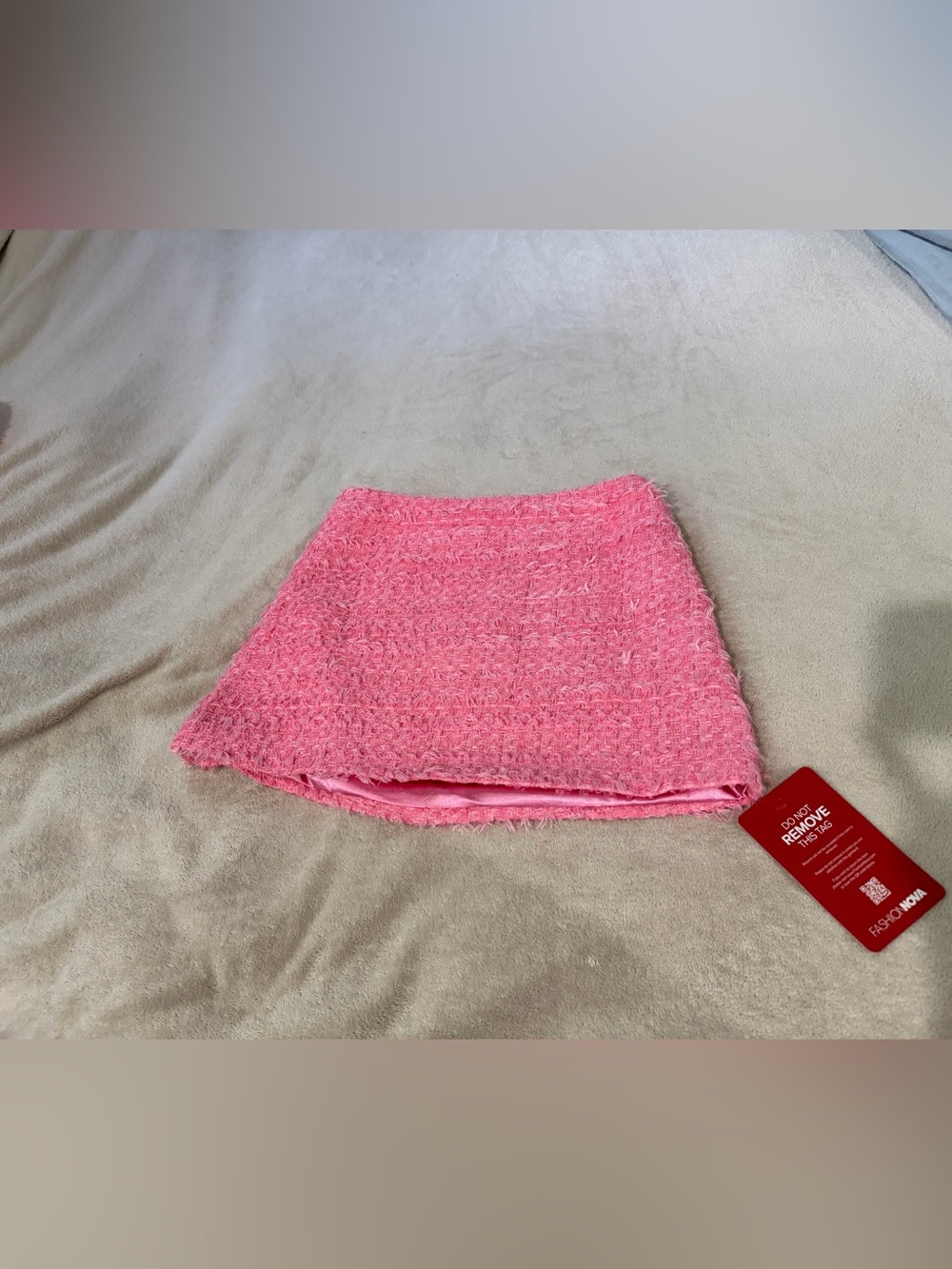 Fashion Nova Pink Bouclé Mini Skirt